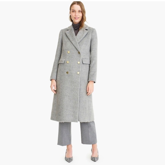 J. Crew Jackets & Blazers - J. Crew Collection Brushed Wool Gray Double-Breasted Coat